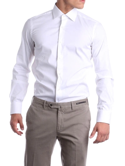 Shop Barba Cotton Shirt In White