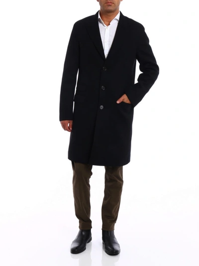 Shop Neil Barrett Skinny Fit Wool Blend Coat In Black