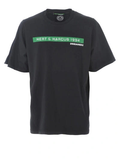 Shop Dsquared2 Mert  Marcus 1994 Print Black Over T-shirt