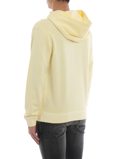 Shop Saint Laurent Rive Gauche Cotton Hoodie In Light Yellow