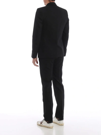 Shop Givenchy Tech Wool Pinstripe Effect Suit In Dark Blue