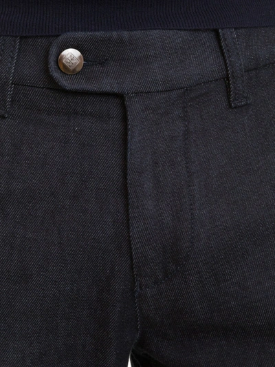 Shop Corneliani Cotton And Cashmere Blend Jeans In Dark Wash