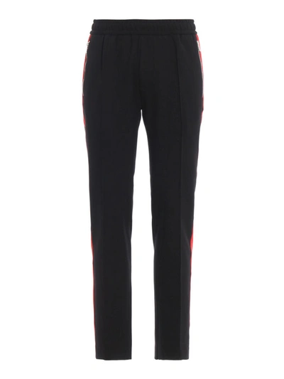 Shop Versace Jersey Joggers With Contrasting Bands In Black