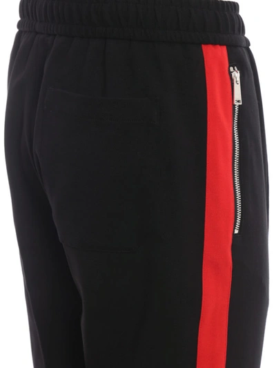 Shop Versace Jersey Joggers With Contrasting Bands In Black