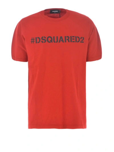 Shop Dsquared2 Print Red T-shirt