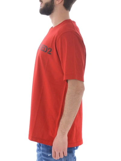Shop Dsquared2 Print Red T-shirt