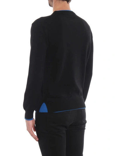 Shop Kenzo Tiger Crest Black Wool Blend Sweater