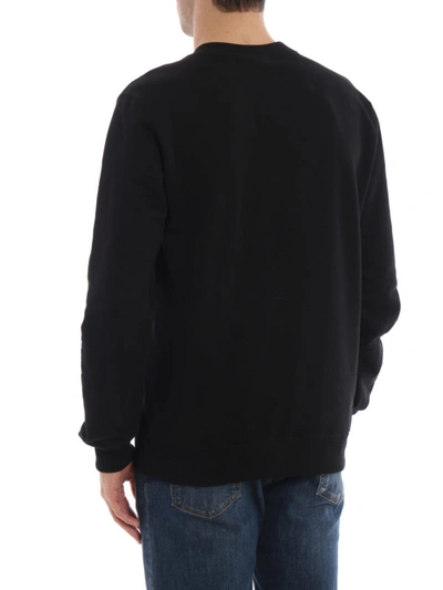 Shop Dolce & Gabbana Crew Neck Cotton Sweatshirt With Patches In Black