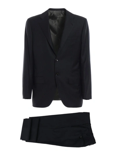 Shop Kiton Evo Dark Grey Cool Wool Two Piece Suit