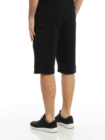 Shop Mcq By Alexander Mcqueen Embroidered Logo Short Trousers In Black