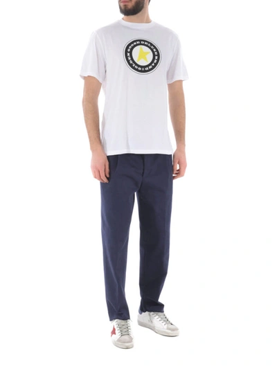 Shop Golden Goose Golden Print White Cotton Tee