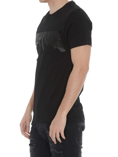 Shop Philipp Plein Embellished Rock Pp Black T-shirt