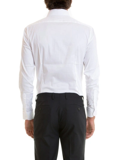 Shop Armani Collezioni Slim Fit Classic Cotton Shirt In White