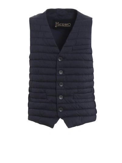 Shop Herno Lightweighted Padded Waistcoat In Dark Blue