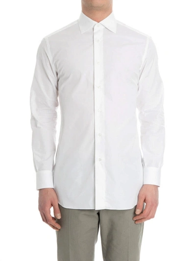 Shop Brioni Cotton Shirt In White