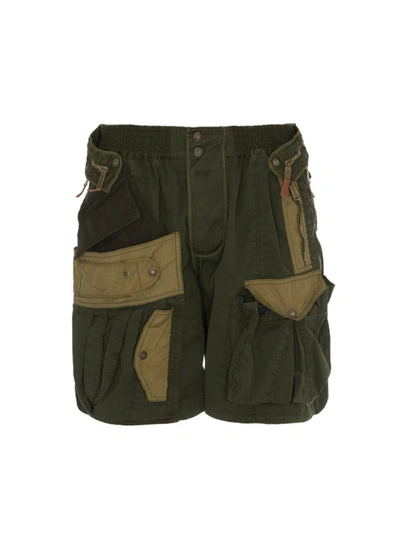 Shop Dsquared2 Military Green Cargo Bermuda Shorts