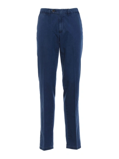 Shop Canali Chino-inspired Cotton Denim Jeans In Medium Wash