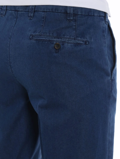 Shop Canali Chino-inspired Cotton Denim Jeans In Medium Wash