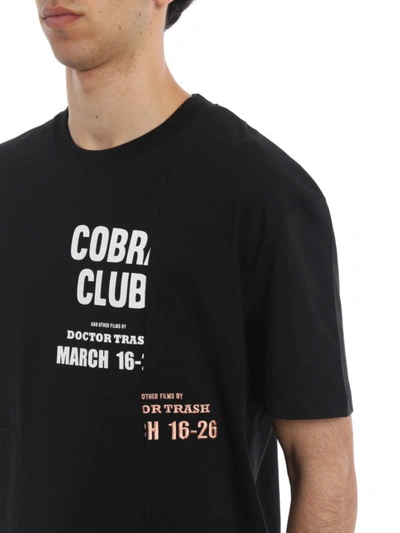 Shop Alexander Mcqueen Cobra Club Logo Cotton T-shirt In Black