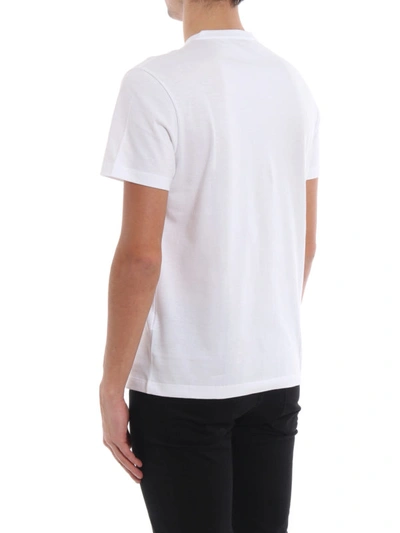 Shop Versace Crystal Medusa Head White T-shirt