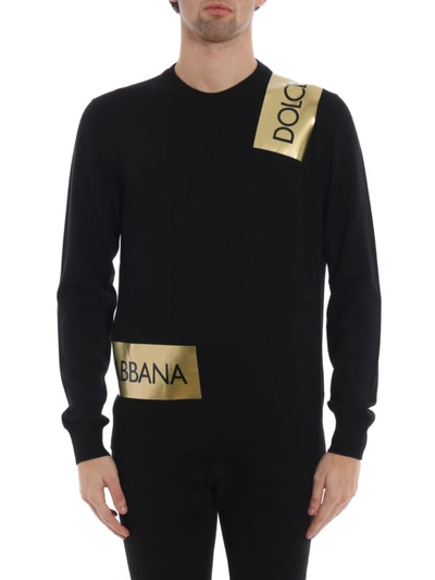 Shop Dolce & Gabbana Virgin Wool Crewneck Sweater In Black