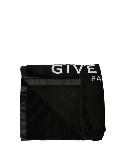 Shop Givenchy Cotton Beach Towel In Black