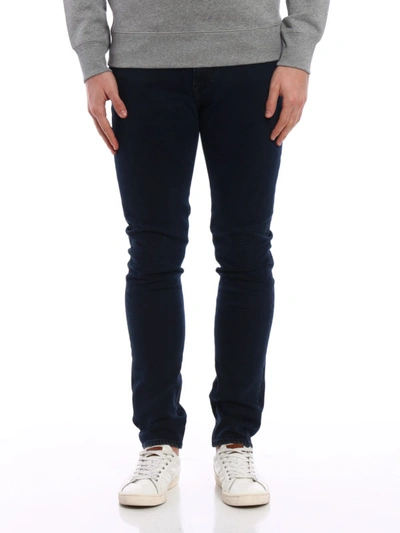 Shop Burberry Slim Over-dyed Jeans In Dark Wash