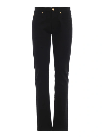 Shop Versace Style Printed Black Denim Jeans