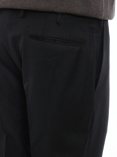 Shop Incotex Virgin Wool Trousers In Dark Grey