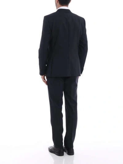 Shop Z Zegna Wool And Mohair Two-piece Suit In Dark Blue