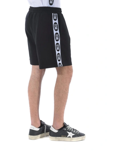 Shop Mcq By Alexander Mcqueen Black Cotton Shorts With Branded Bands
