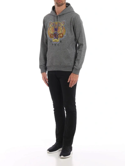 Shop Kenzo Hiking Tiger Grey Hoodie