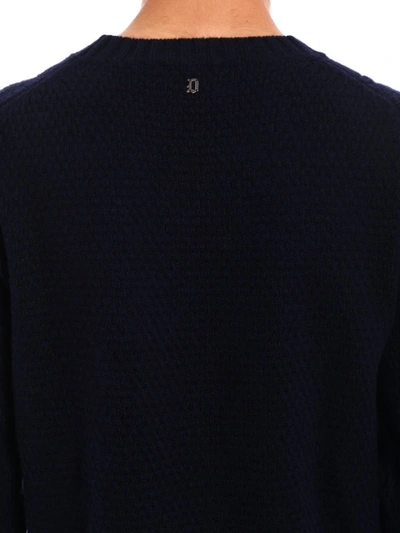 Shop Dondup Blue Merino Wool Crew Neck Sweater