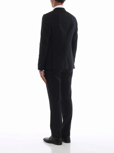 Shop Z Zegna Turati Dark Blue Wool Three-piece Tuxedo