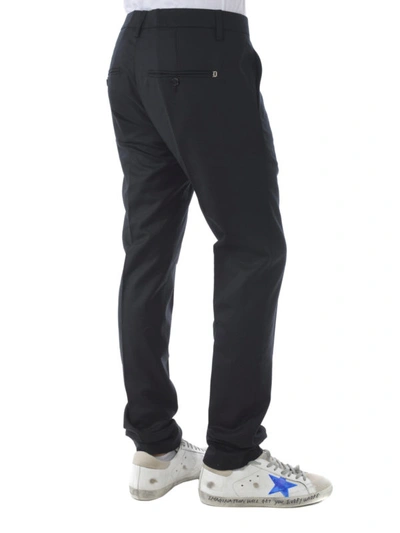 Shop Dondup Black Stretch Wool Chino Trousers