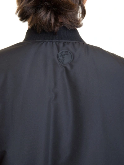 Shop Versace Slightly Padded Nylon Bomber Jacket In Black