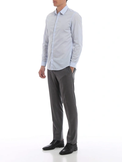 Shop Incotex Pattern 30 Grey Wool Trousers