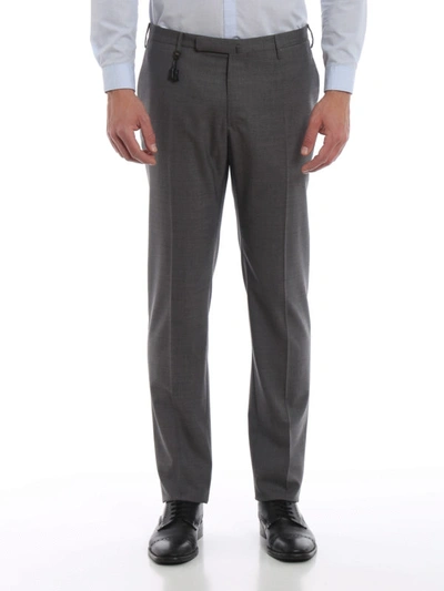 Shop Incotex Pattern 30 Grey Wool Trousers
