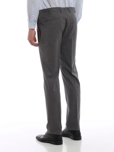 Shop Incotex Pattern 30 Grey Wool Trousers