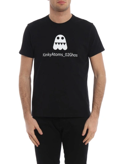 Shop Aspesi Kinky Atoms Ghost Cotton T-shirt In Black