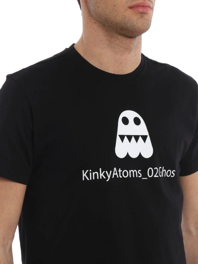Shop Aspesi Kinky Atoms Ghost Cotton T-shirt In Black
