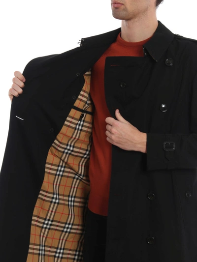 Shop Burberry The Kensington Long Black Trench Coat