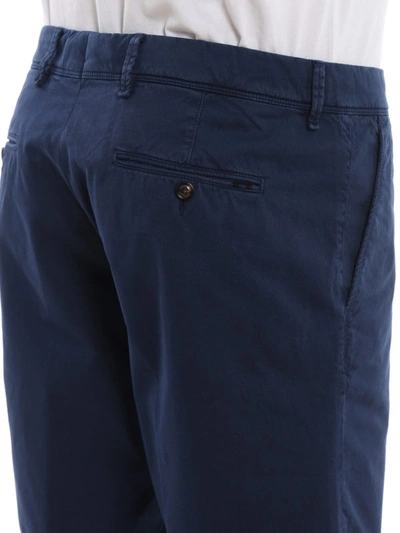 Shop Moncler Blue Stretch Cotton Shorts