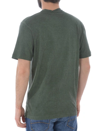 Shop Dsquared2 Front Zip Stonewashed T-shirt In Dark Green