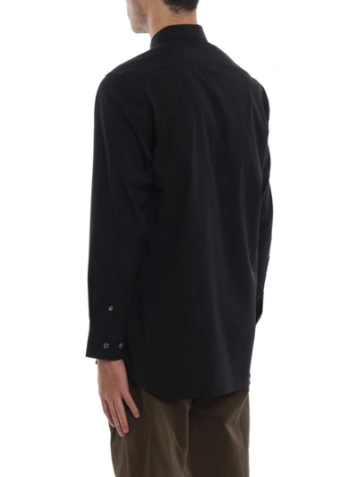 Shop Burberry William Black Poplin Shirt