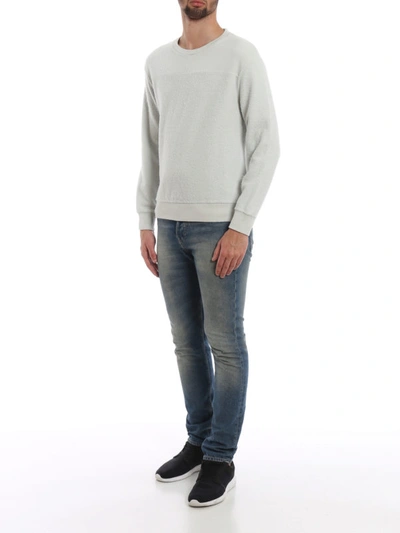Shop Dondup Cotton Inside-out Sweatshirt In Light Grey