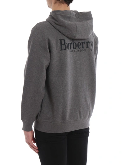 Shop Burberry Dunbridge Grey Zipped Hoodie
