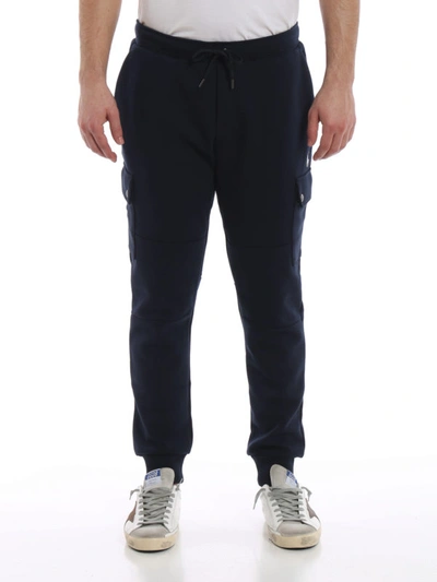 Shop Polo Ralph Lauren Stretch Cotton Cargo Tracksuit Bottoms In Dark Blue