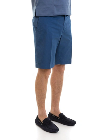 Shop Brioni Blue Cotton Short Chino Trousers