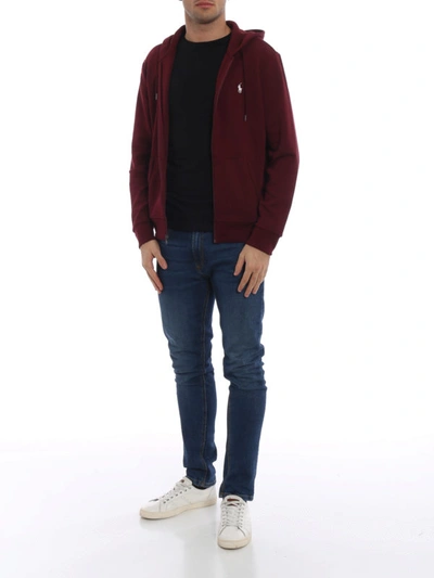 Shop Polo Ralph Lauren Performance Burgundy Zip-up Hoodie